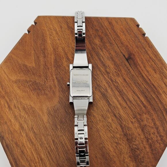 Guess Silver Tone Rectangle Watch Sleek Minimalist Bracelet Link Band G66401L - Picture 5 of 7